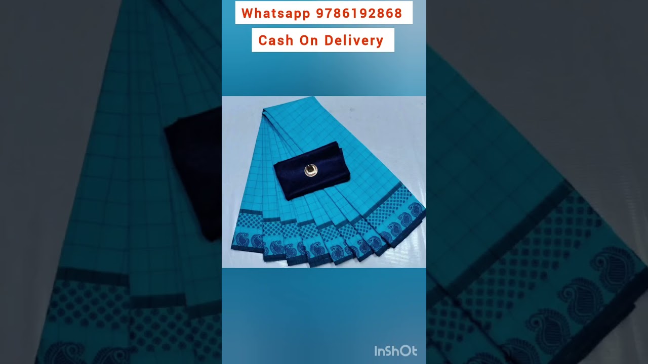 Chettinad cotton sarees 💞 Saree without blouse 630+$💞 whatsapp 9786192868 # Cash On Delivery 🚚