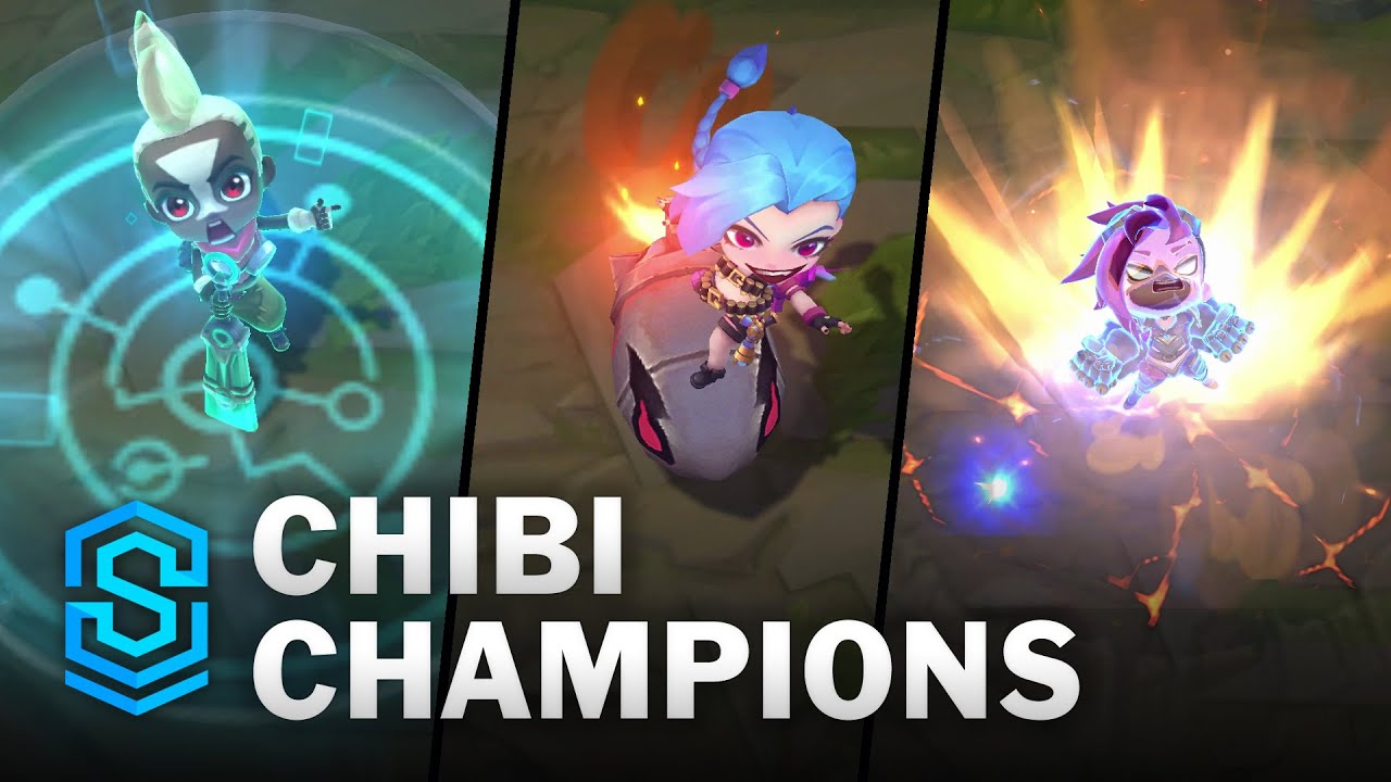 Chibi Champions, Jinx, Ekko and Vi | Teamfight Tactics