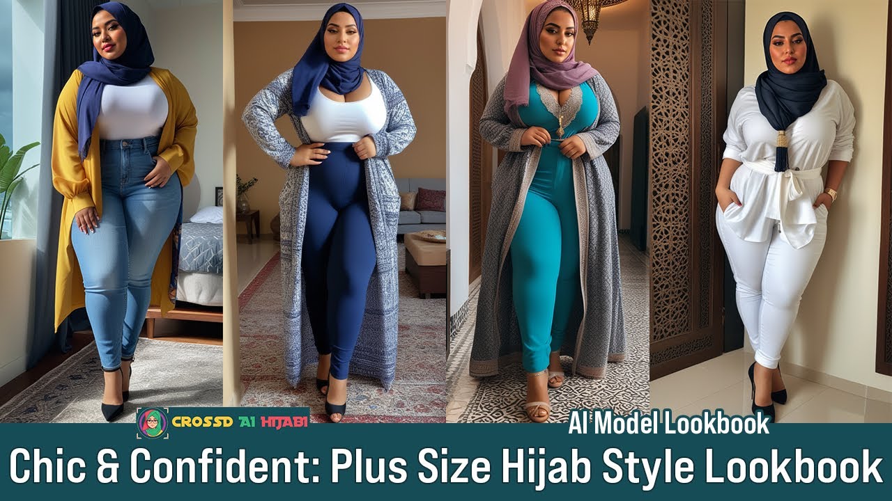 Chic & Confident: Plus Size Hijab Style Lookbook | Modest Fashion Inspiration! 🧕👗#virtualinfluencer