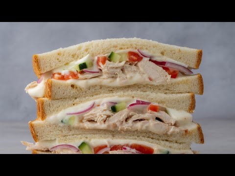 Chicken Club Sandwich Recipe | Bread Sandwich Recipe | Lunch Box Ideas For School  By BHWOW