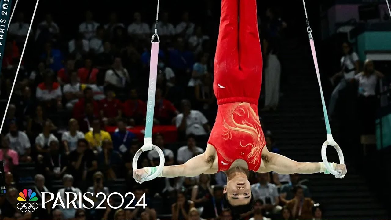 China's Liu Yang shows NEXT-LEVEL strength to defend men's rings title | Paris Olympics | NBC Sports