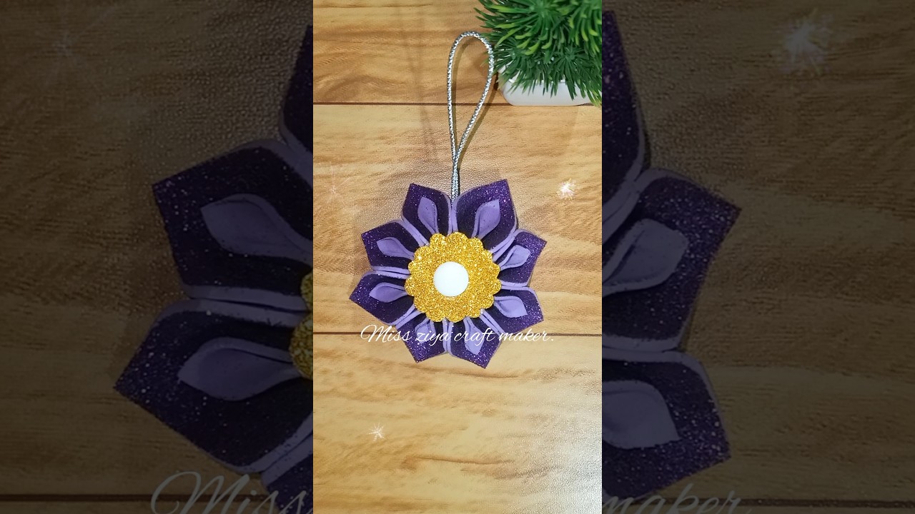 Christmas idea.Glittersheet flower.Make a flower for your Christmastree.#with #missziyacraftmaker