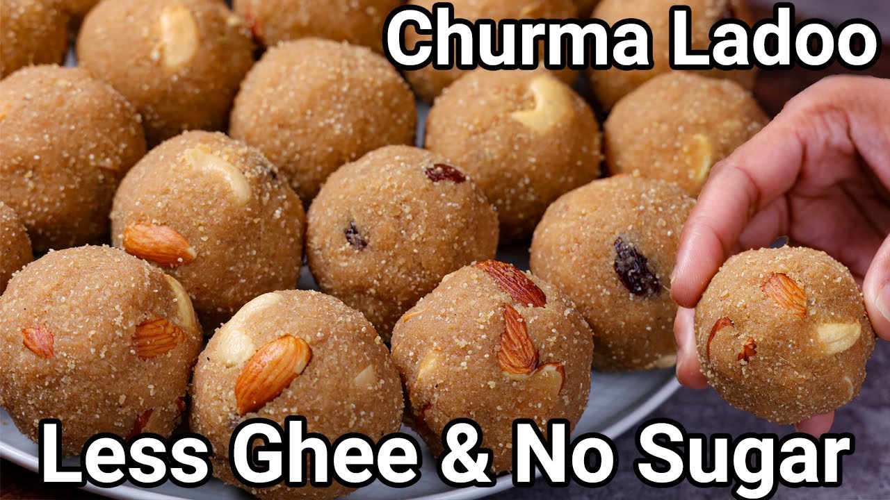 Churma Ladoo Recipe No Sugar or Syrup with Less Ghee | Churme Ke Laddu Ganesh Chaturthi Special