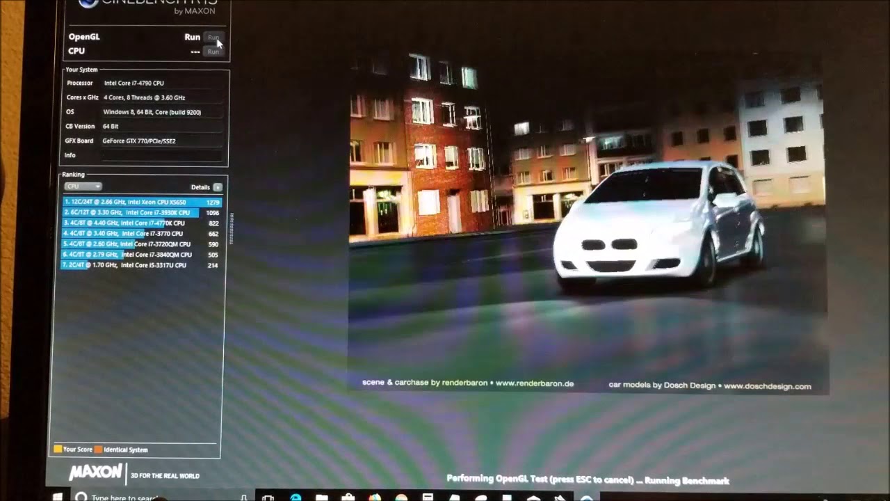 Cinebench R15 Benchmark I7 4790 + MSI Geforce GTX 770 2 gbs