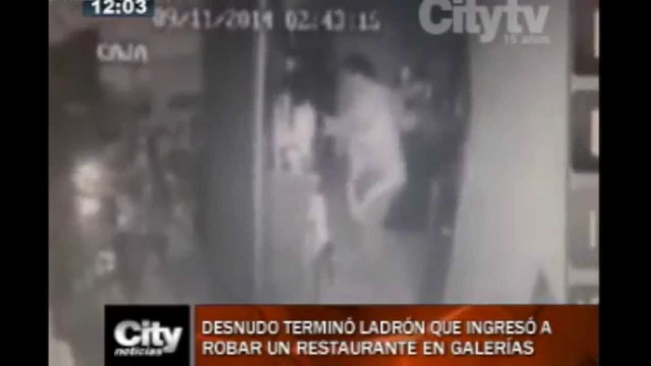 CityNoticias: Desnudo terminó ladrón que ingresó a robar restaurante en Galerías