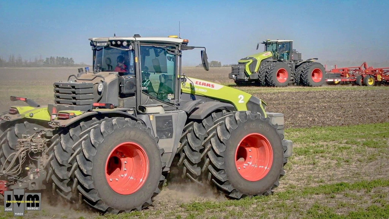 CLAAS BIG GIANTS ! 2x NEW Claas Xerion 12.590 Tractors. Bodenbearbeitung & Düngung 2024 / JVM Farms