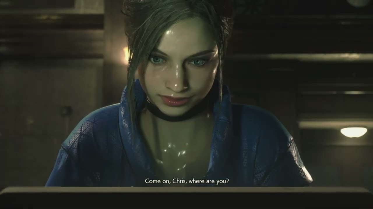 Claire Pragma Girl Blue Coat Outfit Giantess Growth Gameplay RE2 Remake - 4K