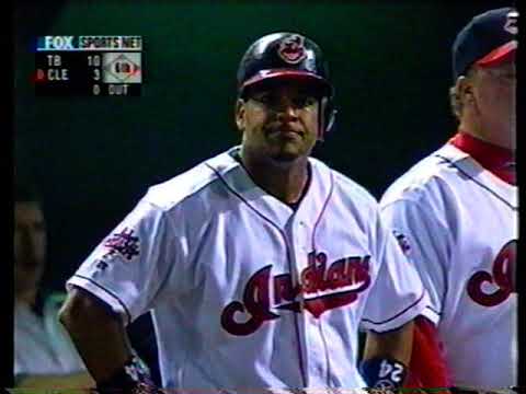 Cleveland Indians score 18 runs down 10-2 against Tampa Bay Rays - May 77 1999 - live footage FOX