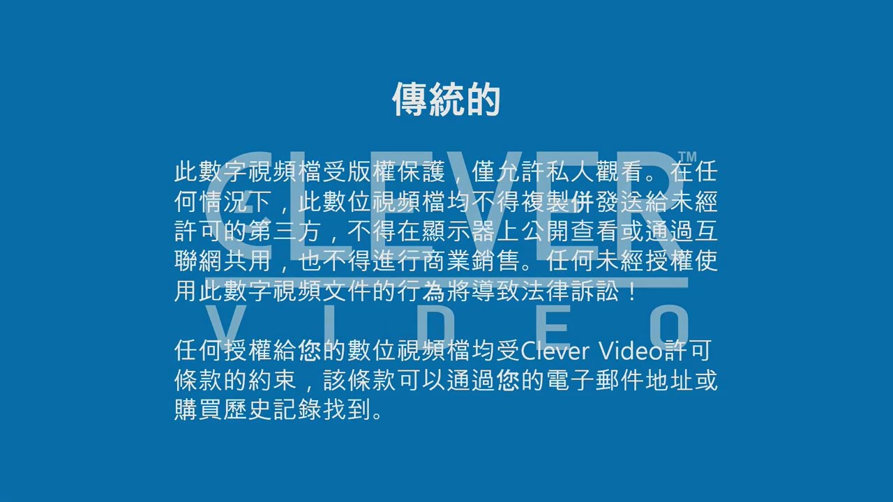 Clever Video warning screen in multiple languages