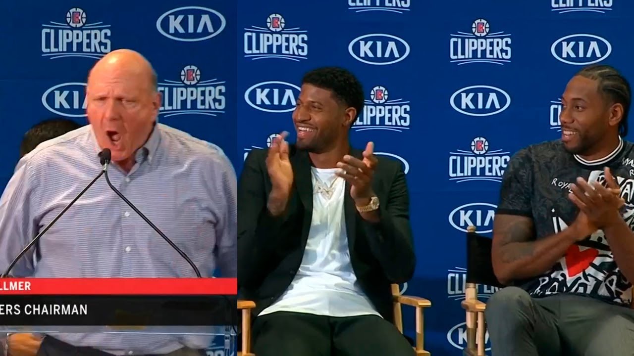 Clippers introduce Kawhi Leonard and Paul George | Steve Ballmer goes crazy