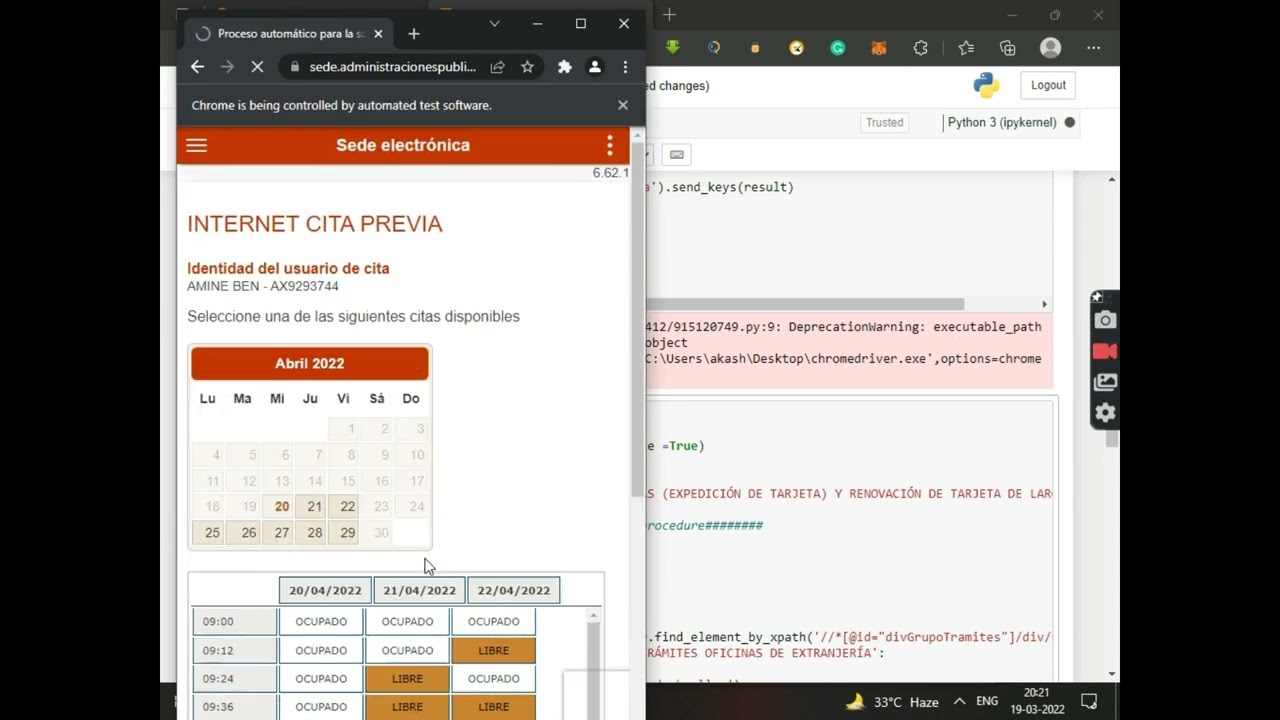 clone of Agiliza Cita Previa , Web automation  with python