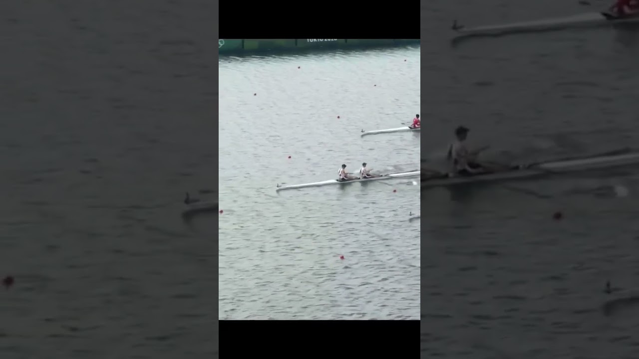 Close final at the men's double scull in the Olympics #aviron #remo
