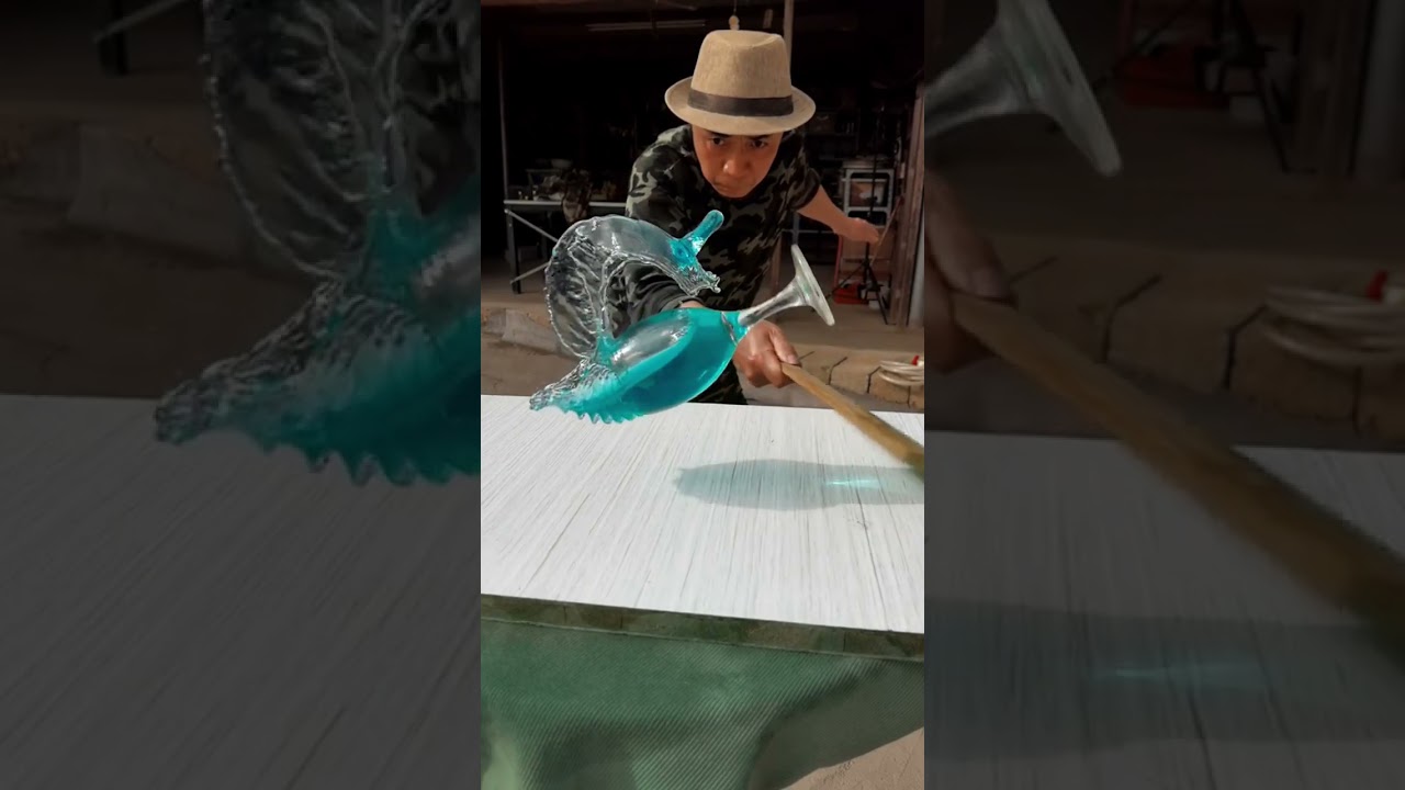 Close-up of the process of creating beautiful Slow-motion art videos #217