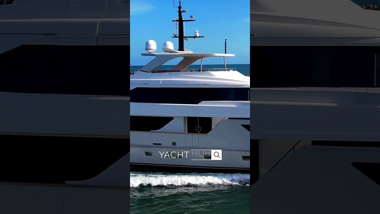 Close-up Sanlorenzo yacht in Miami Beach