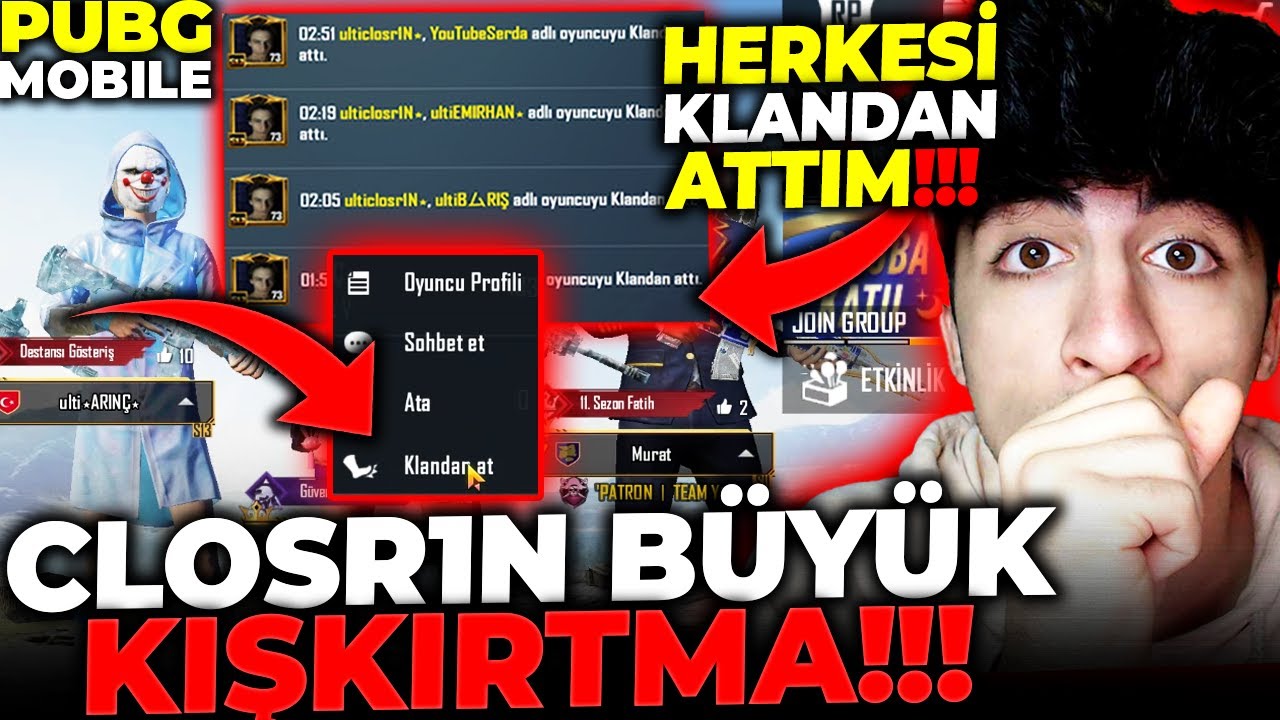 CLOSR1N'İN HESABINI ÇALDIM! 😱 KLAN ÜYELERİ ÇILDIRDI!! 😡 (ULTİMATE KLANINI DAĞITTIM!! ) - PUBG Mobile