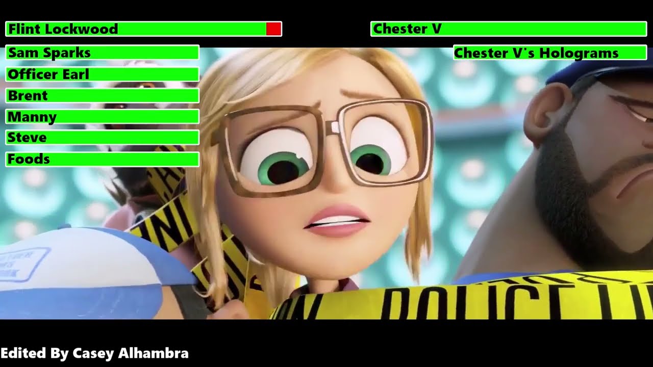 Cloudy with a Chance of Meatballs 2 (2013) Final Battle with healthbars