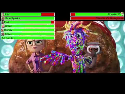 Cloudy with a Chance of Meatballs 2 Final Battle with healthbars (Edited By iiChrome's Healthbars )