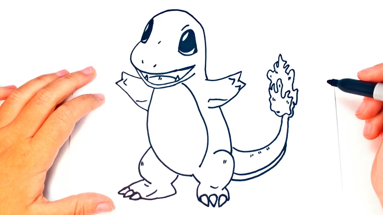 Cómo dibujar a Charmander paso a paso | Dibujo fácil de Charmander