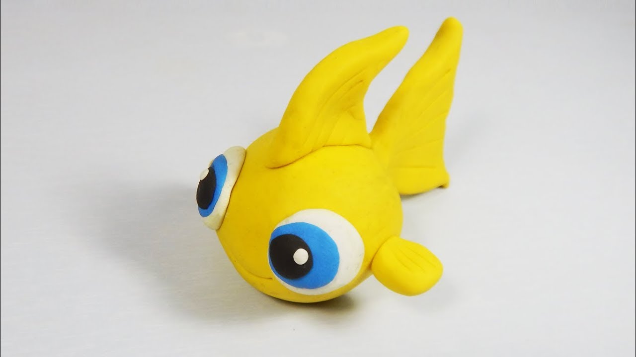 Cómo hacer un pez de plastilina paso a paso fácil, explicado, arcilla polimérica.