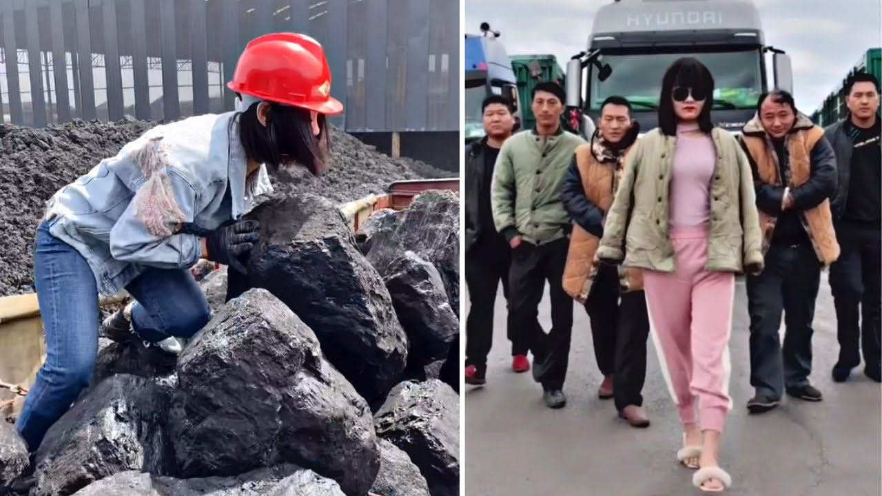 coal mine trucker, Lady truck driver Miao