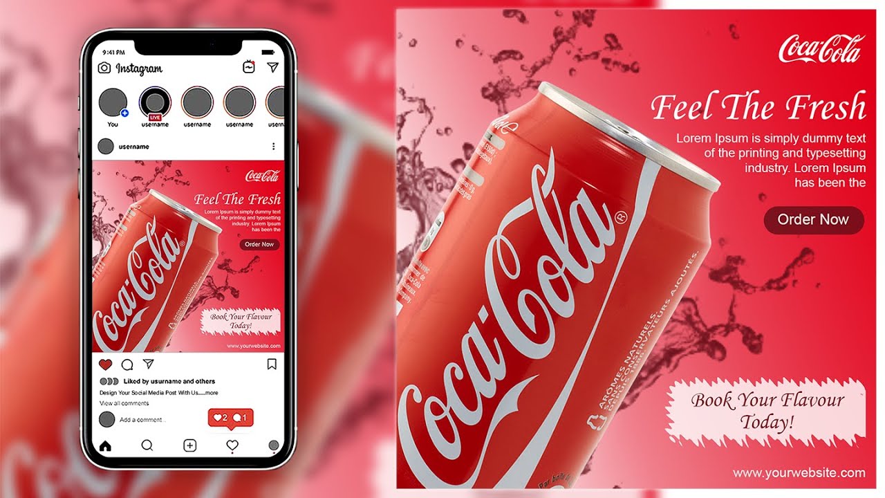 Coca Cola Social Media Post | Photoshop Tutorial