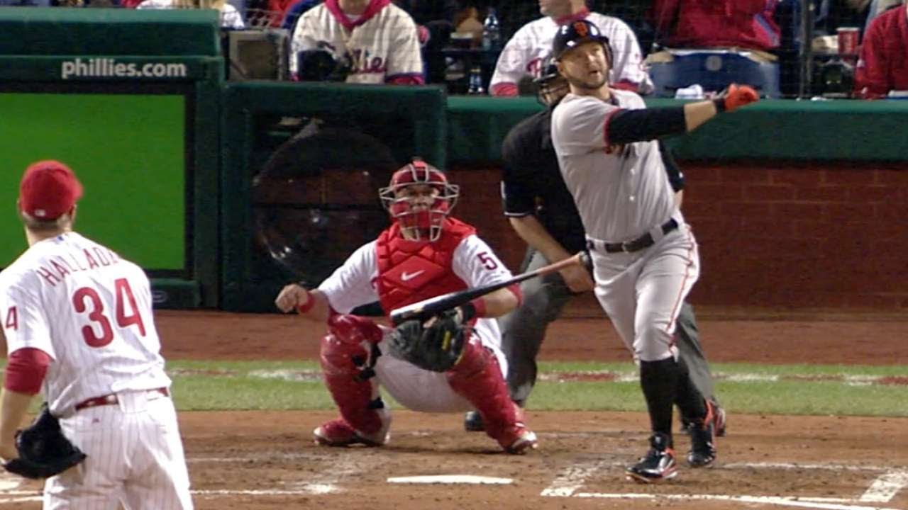 Cody Ross homers twice off Halladay in 2010 NLCS Gm 1