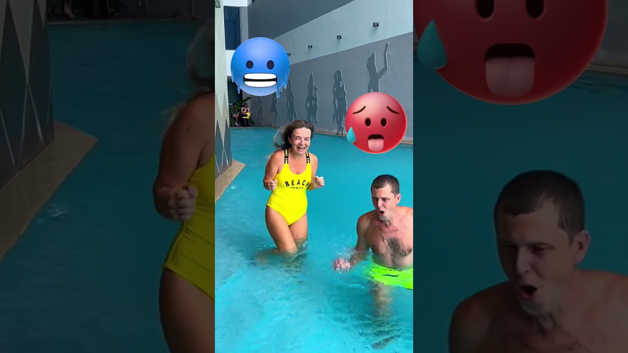 cold water 🥶 but not for all 😂 #shorts