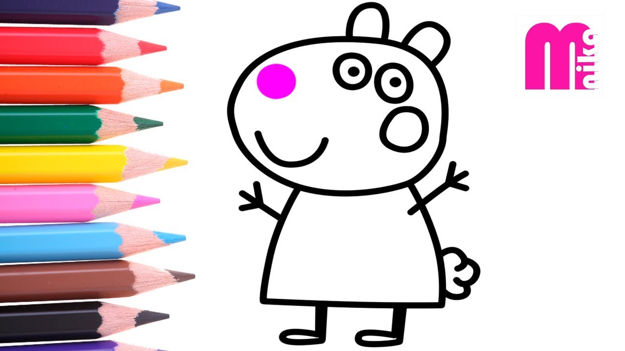 Coloring for kids Peppa Pig - Suzy Sheep | Merry Nika