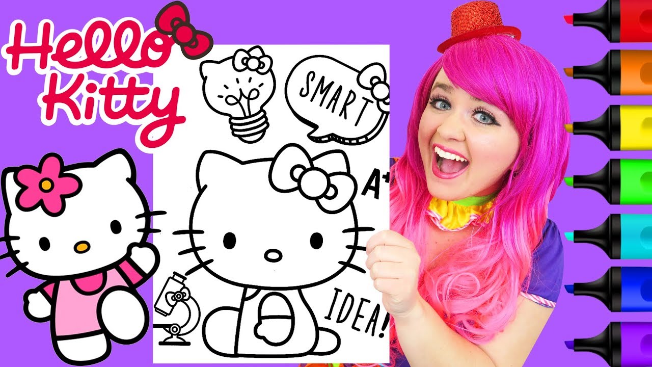 Coloring Hello Kitty Science Sanrio Coloring Page Prismacolor Markers | KiMMi THE CLOWN