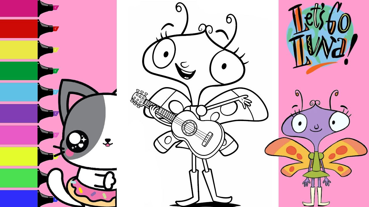 Coloring Let's Go Luna Carmen and Andy Hopper Coloring Book Pages | Sprinkled Donuts JR