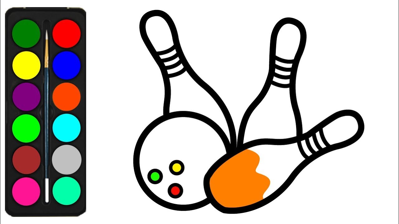 Coloring Pages Bowling for Kids, Toddlers | Painting for Kids and Drawing for Children
