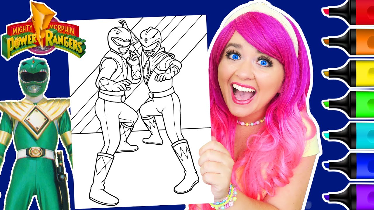 Coloring Power Rangers Red Ranger & Green Ranger Coloring Page | Ohuhu Paint Markers