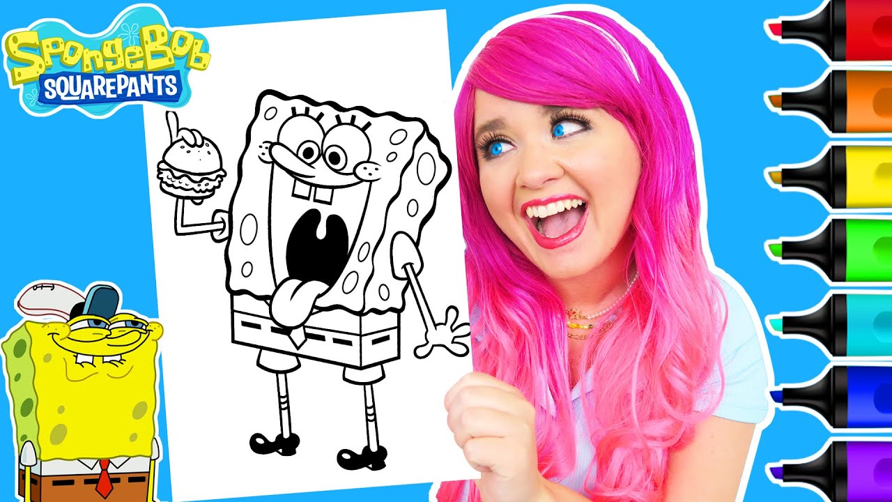 Coloring SpongeBob Krabby Patty 🍔 | SpongeBob SquarePants Coloring Page | Prismacolor Paint Markers