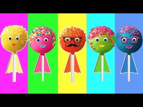 Colors for Children to Learn with Wrong Heads Cake Pop Finger Family Song   Colors for Kid