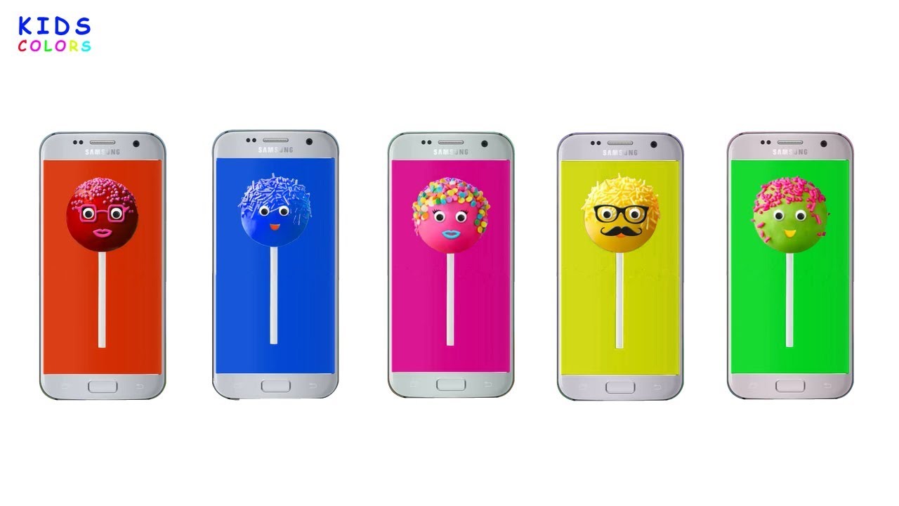 Colors Learn Cake Pop Finger Family - Phone Wrong Heads  - Nursery Rhyme - kids colors