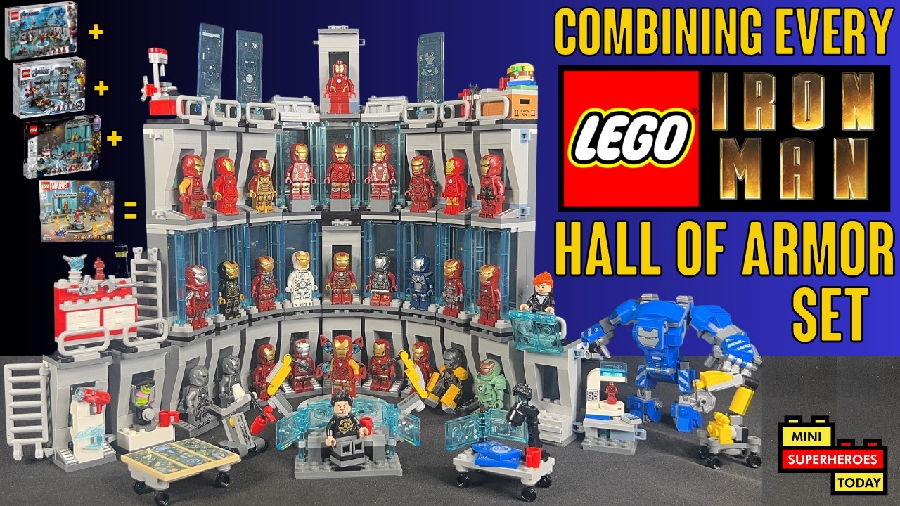 Combining EVERY LEGO Iron Man HALL OF ARMOR Set EVER!
