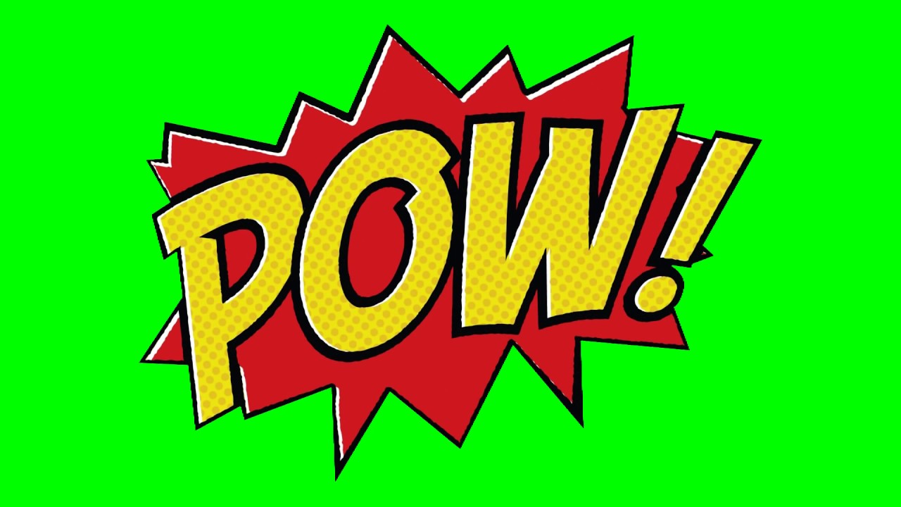 Comic Book Pow - Animation (green screen)
