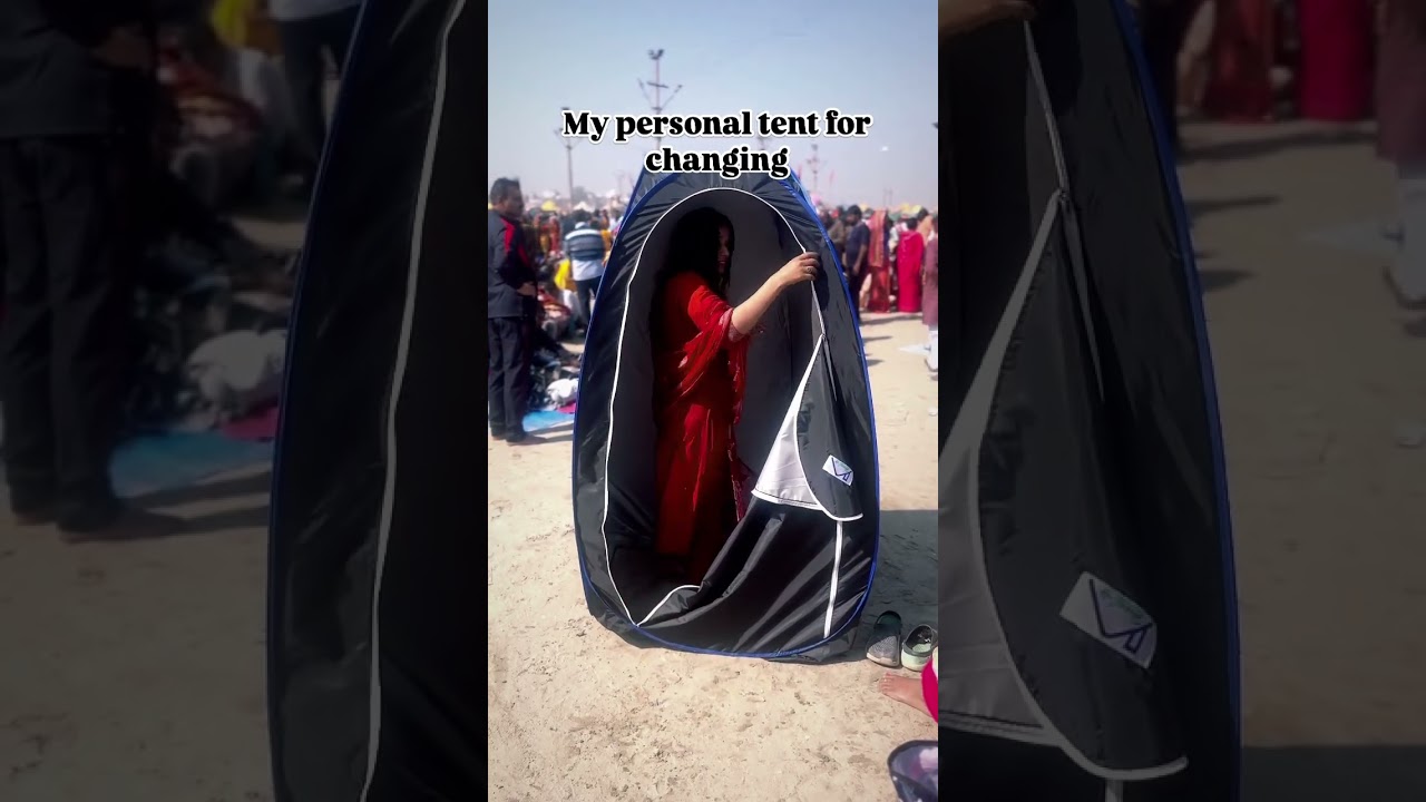 Comment for link☺️Easy to carry tent for changing clothes in mahakumbh🙏#mahakumbh2025 #shortvideo