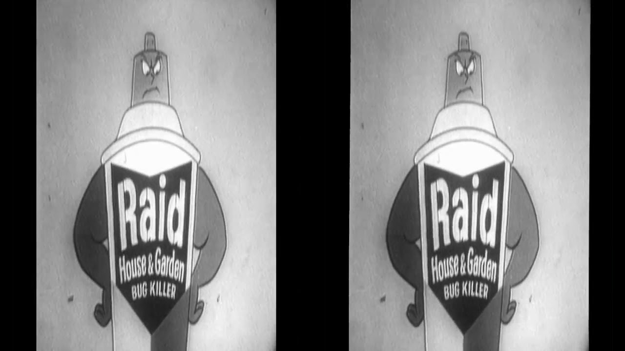 Commercial - Raid House & Garden Bug Killer - starring Mel Blanc (Video Archeology6 Reupload) (RARE)