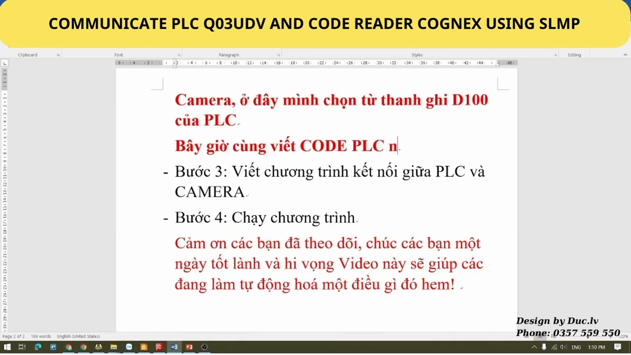 COMMUNICATE PLC QD03UDV AND CODE READER COGNEX USING SLMP