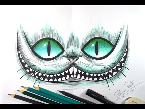 Como desenhar o GATO RISONHO da Alice TUMBLR passo a passo