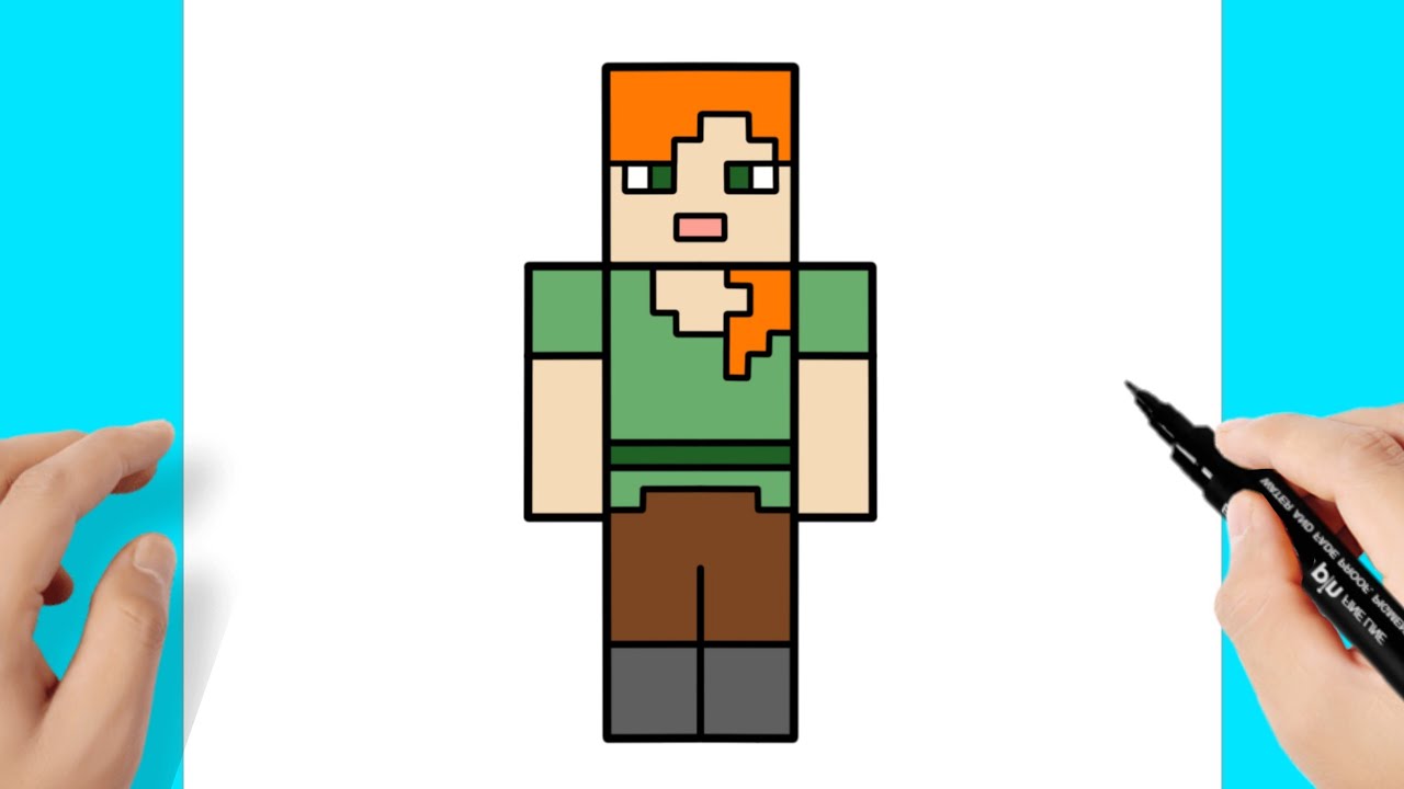 Como dibujar a Alex de Minecraft