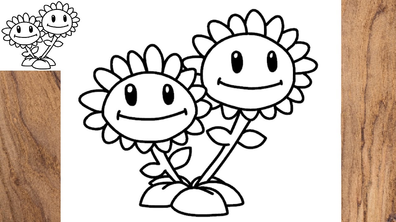 Como dibujar a birasol de Plants vs Zombies 2 pvz