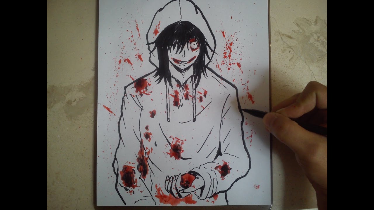 COMO DIBUJAR A JEFF THE KILLER / how to draw jeff the killer