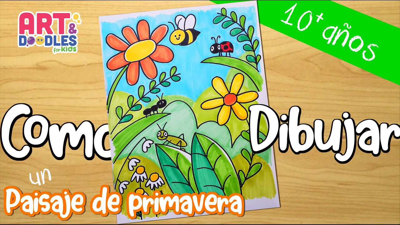 Como dibujar un paisaje de PRIMAVERA