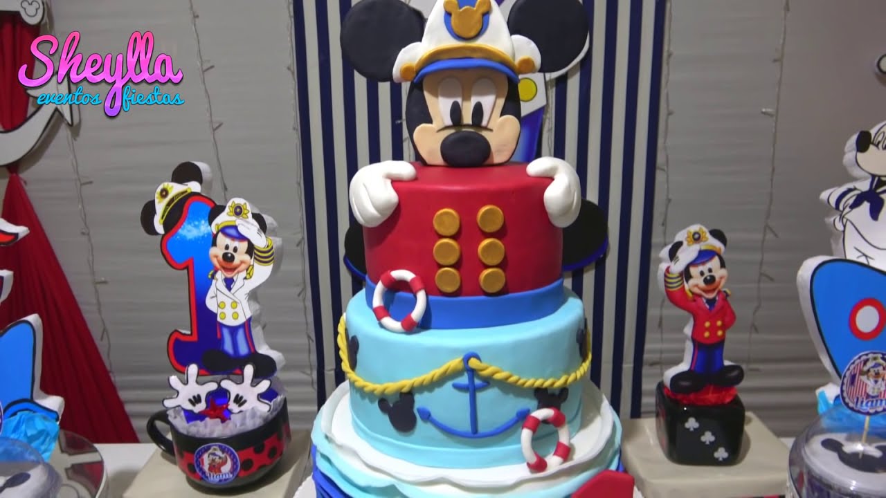 Como hacer una decoración de Mickey marinero, ⚓️ torta y bocaditos, sailor mickey decoration