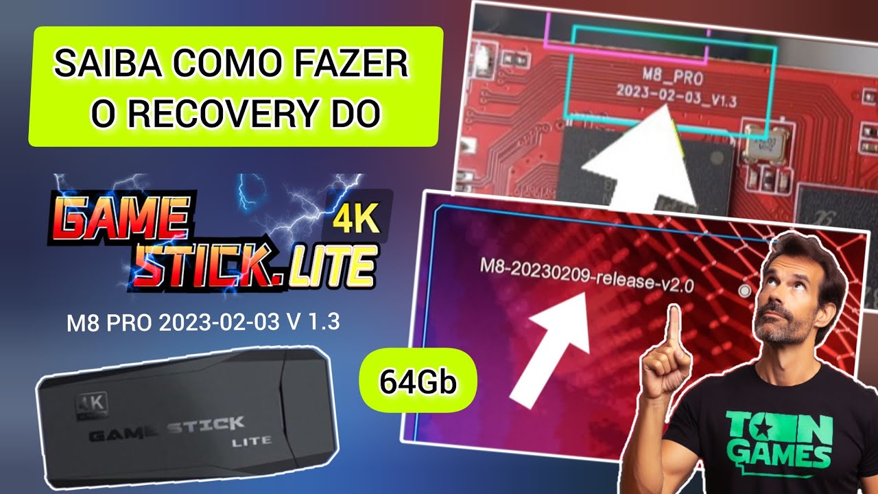 COMO RESTAURAR O SISTEMA DO GAME STICK LITE 4K M8 PRO V1.3 - Release 2.0? NECESSÁRIO MICROSD DE 64GB