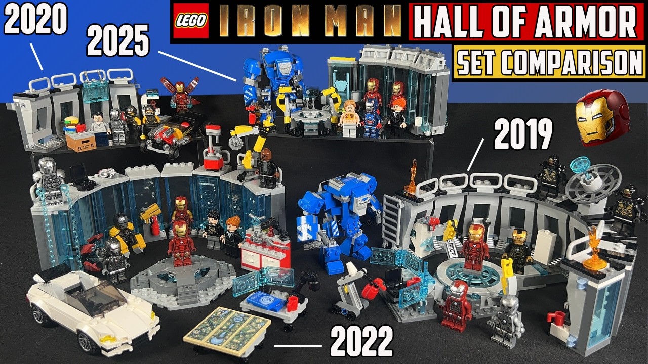 COMPARISON: EVERY LEGO Iron Man Hall of Armor (2019, 2020, 2022, 2025)