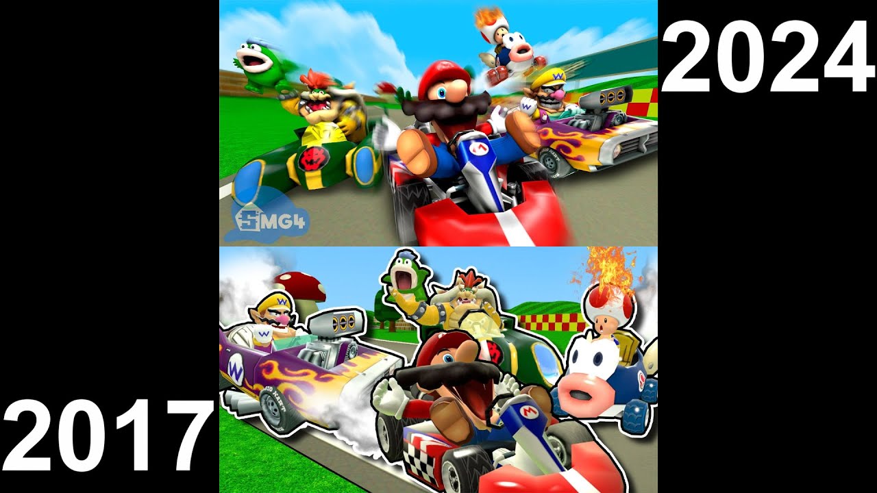 [Comparison] REMASTERED64: Stupid Mario Kart (@SMG4)