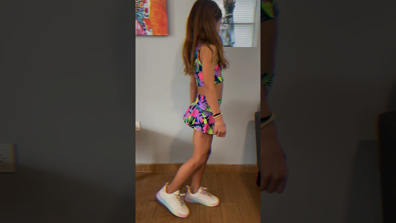 Conjunto Hawaii traje de baño niñas de 4 a 14 años con filtro UV UPF50